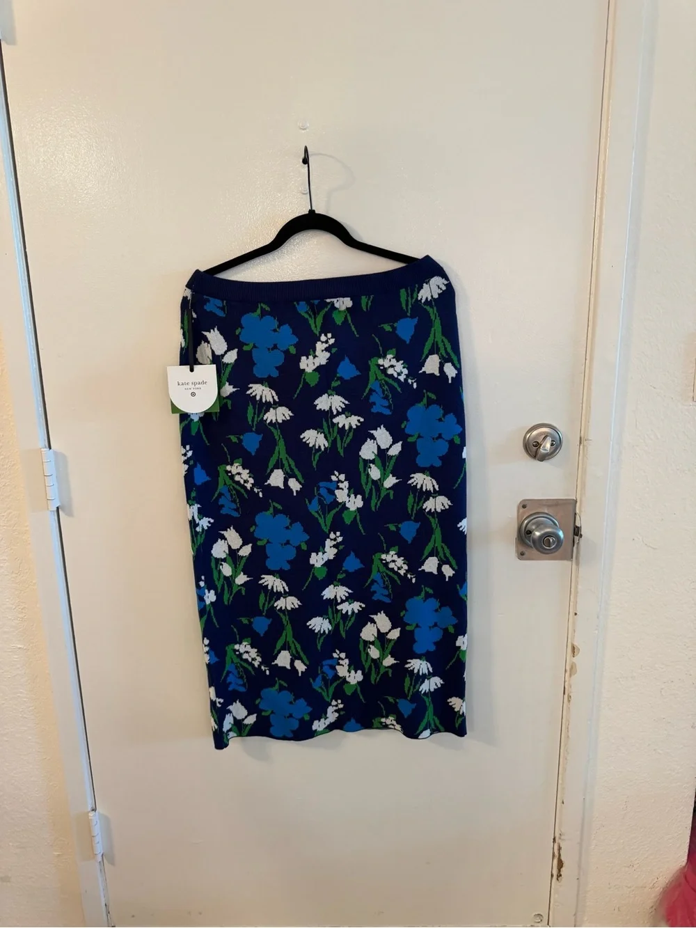 kate spade Navy Blue Floral Midi Skirt